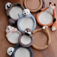 Aya and Yoshiko Wool Felt Animal Coaster - Fox YS11