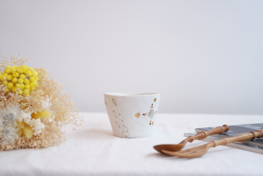 Hamasaka Naoko 浜坂尚子  Hand Painted Gold Deco Free Cup - HN06 #1