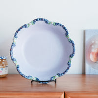Aiko Miura 三浦愛子 Blue Berry Flower Edge Deep Plate AM01