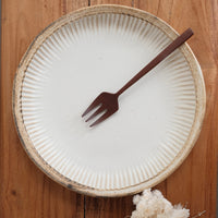 Mashiko Pottery Stripe Rim Plate