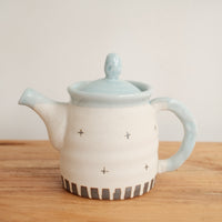 Mino Ware Coarse Pottery Teapot and Tea cup - Light Blue