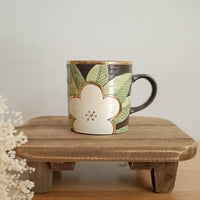 Cool Banana Black Pottery with Gold Detailing Mug - Flower