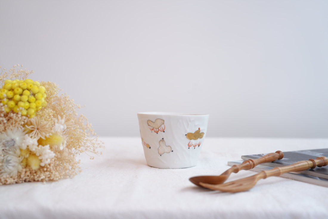 Hamasaka Naoko 浜坂尚子  Hand Painted Gold Deco Free Cup - HN06 #3