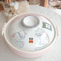 Donabe Banko Ware No.9 Smiling Cat Clay Pot
