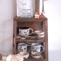 Natural Wood Storage Display Rack - Dark