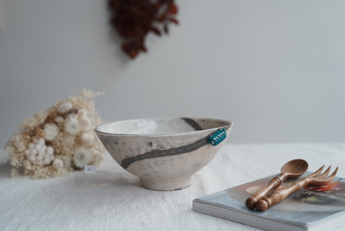 Akemi Suzuki 鈴木明美 - Blue Car Ramen Bowl - 18cm AS14b