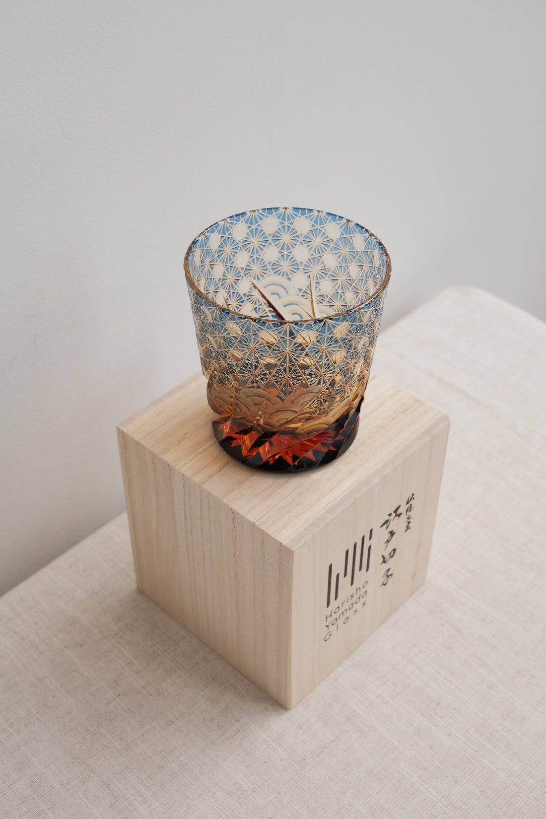 Harisho Yamada Glass - 漣-sazanami Whiskey Crystal Glass - Blue