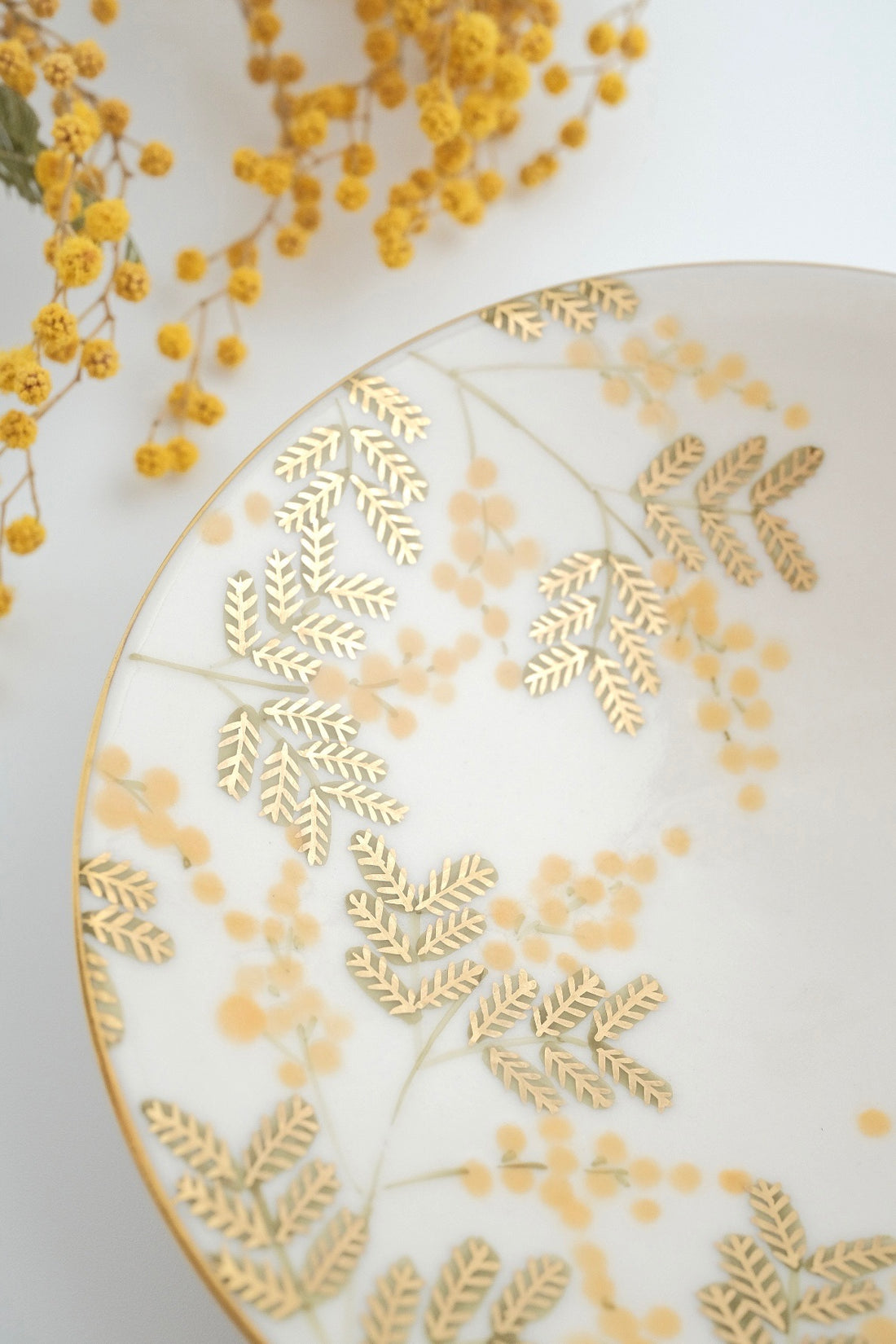 Natsumi Iino 飯野夏實 Gold Decor Small Plate - Mimosa NI002a