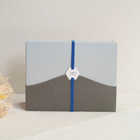 SAKUZAN Sara Gift B Set (2 Rice Bowls & 2 Small Oval Plates) - Navy x Gray