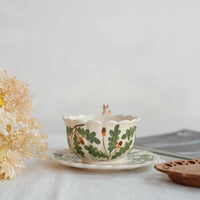Sugar Poppo Mug with Saucer - Pinecone SP16