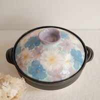 Setoware Flower Donabe Claypot - Size 8