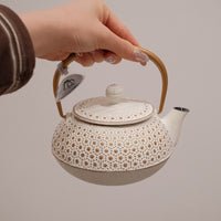 IWACHU Iron Teapot - White Gold - Dots Pattern