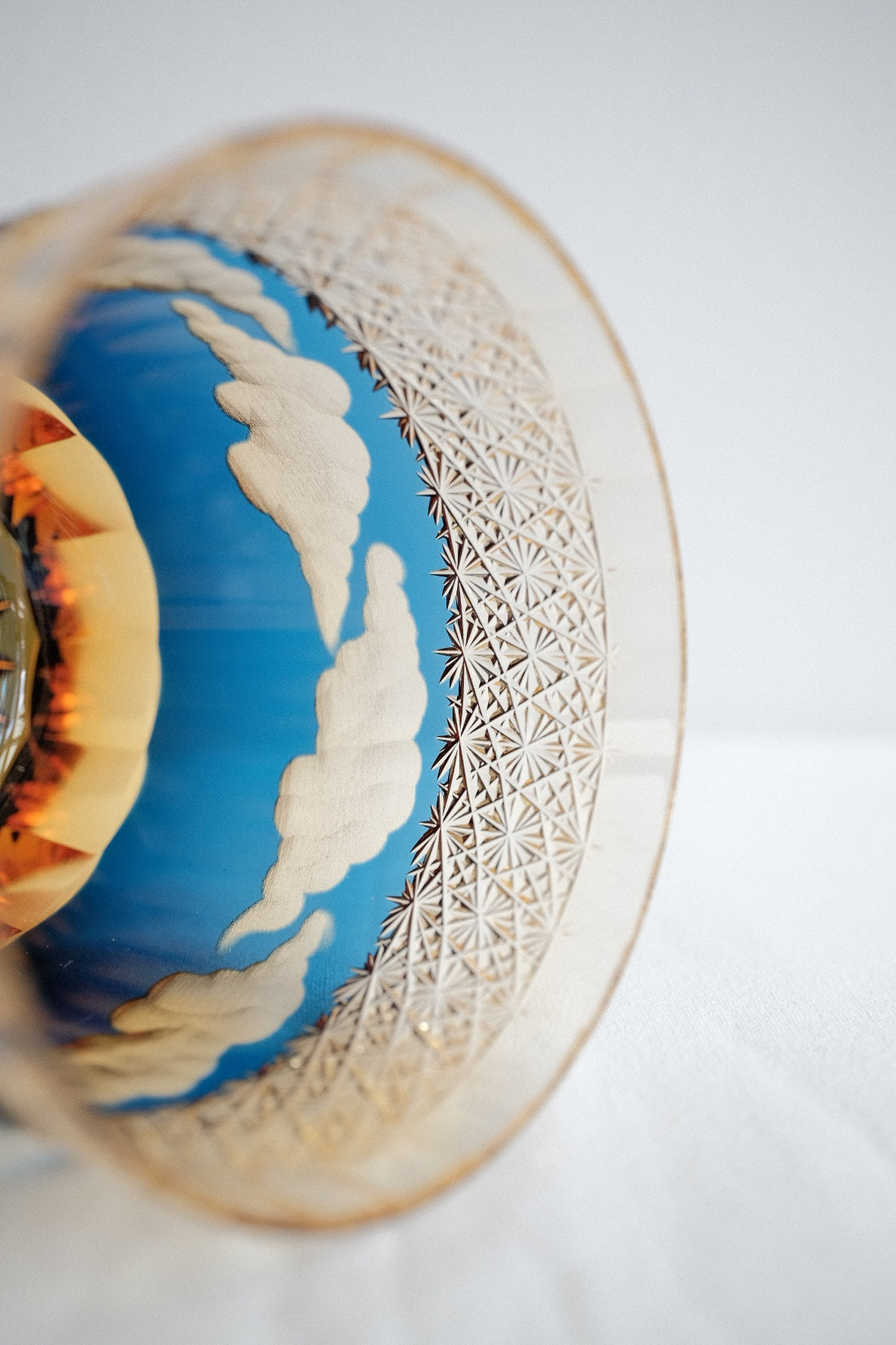 Harisho Yamada Glass - 山下白雨 Whiskey Crystal Glass- Blue