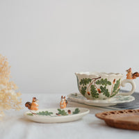 Sugar Poppo Mug with Saucer - Pinecone SP16