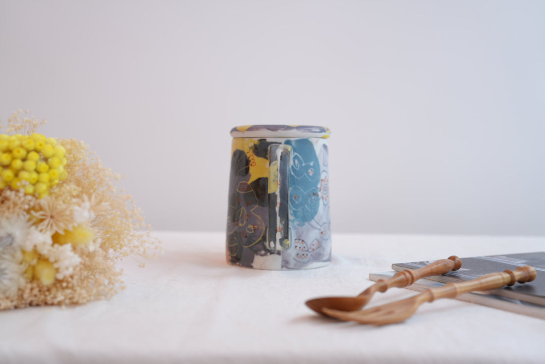 Hamasaka Naoko 浜坂尚子  Hand Painted Jug with Lid - HN12 #2