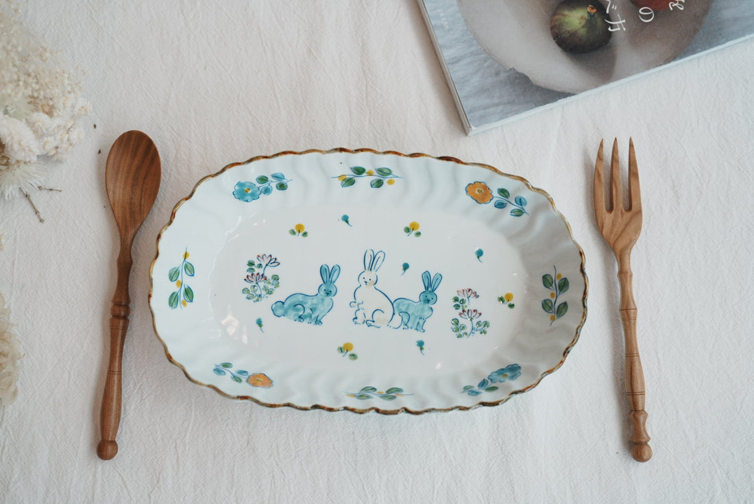 TATA Pottery Studio 田中大輝 & 田边桂- Porcelain Oval Bowl - Large TP08