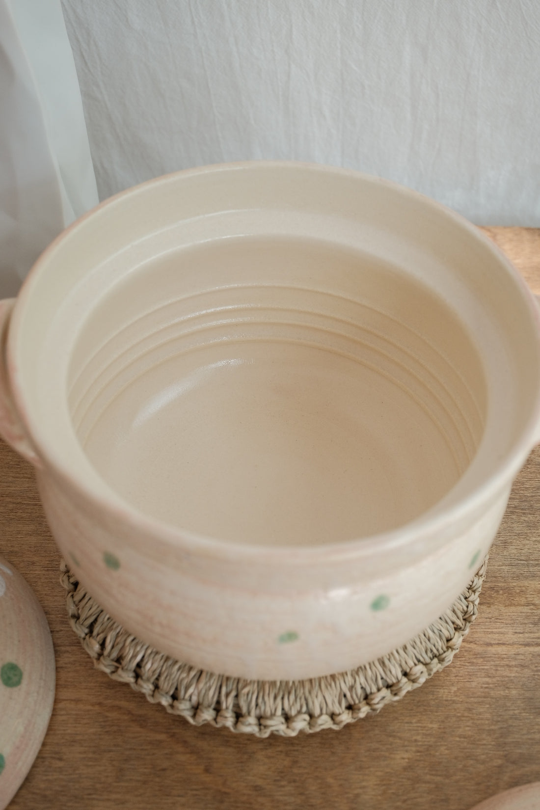 Donabe Banko Ware Double Lids Pink Bunny Clay Pot 2.2L