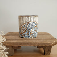 Cool Banana Black Pottery with Gold Detailing Mug - Lined Pattern