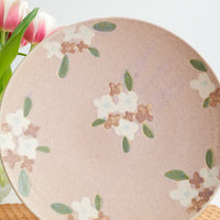 Makiko Okizawa 冲澤真纪子- 24cm Pink Flower Plate MA07