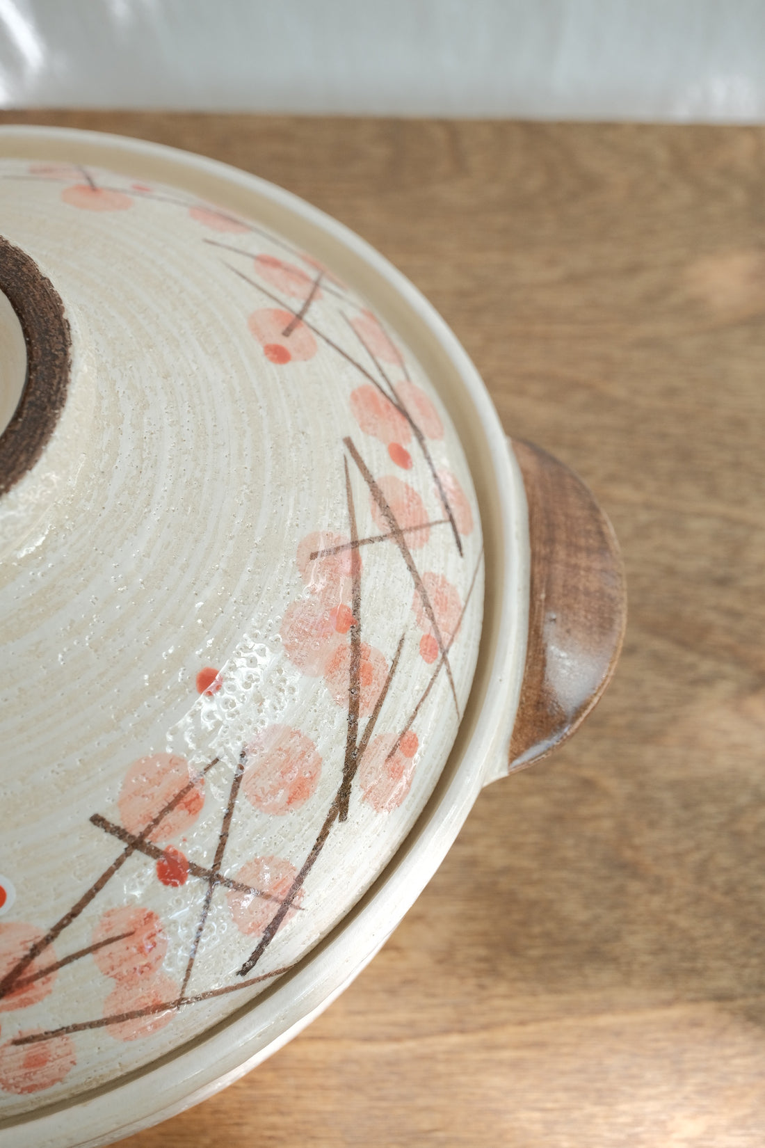 Donabe Banko Ware No.8 Pink Flower Clay Pot