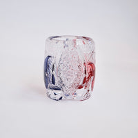 Edo Kiriko Whisky Glass Rock Glass "Butterfly" Purple/Red by Junichi Nabetani, Master of traditional crafts