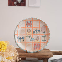 Cozy Nook - Checkered Pattern Fluted Round Plate- CN14 #2