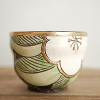 Cool Banana Black Pottery with Gold Detailing Tea Cup