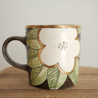 Cool Banana Black Pottery with Gold Detailing Mug - Flower
