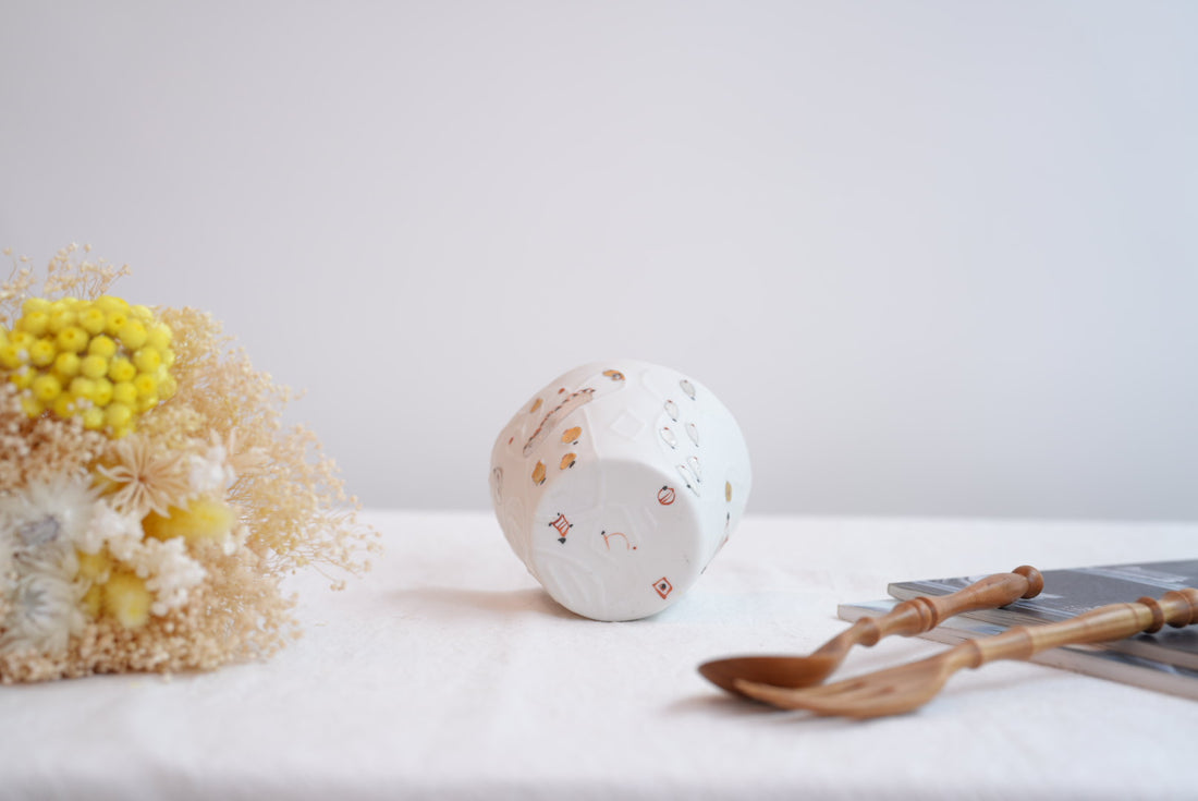 Hamasaka Naoko 浜坂尚子  Hand Painted Gold Deco Free Cup - HN06 #1