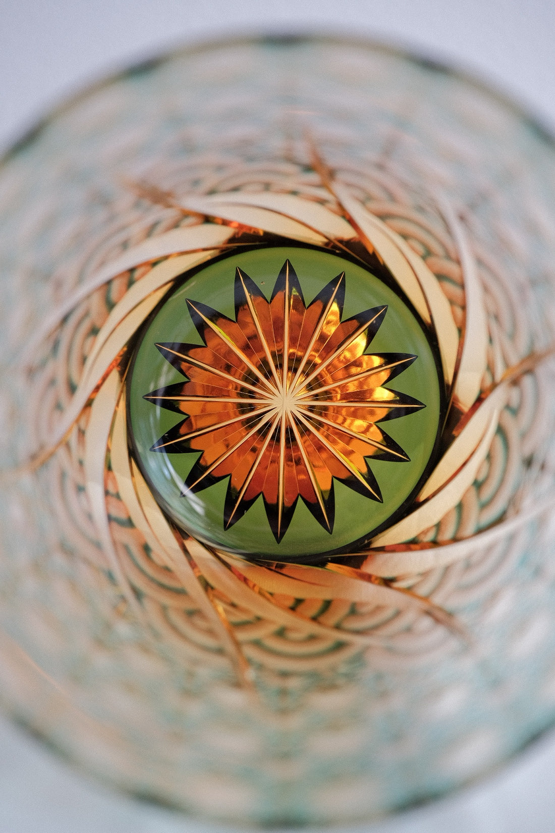 Harisho Yamada Glass - 漣-sazanami Whiskey Crystal Glass - Green