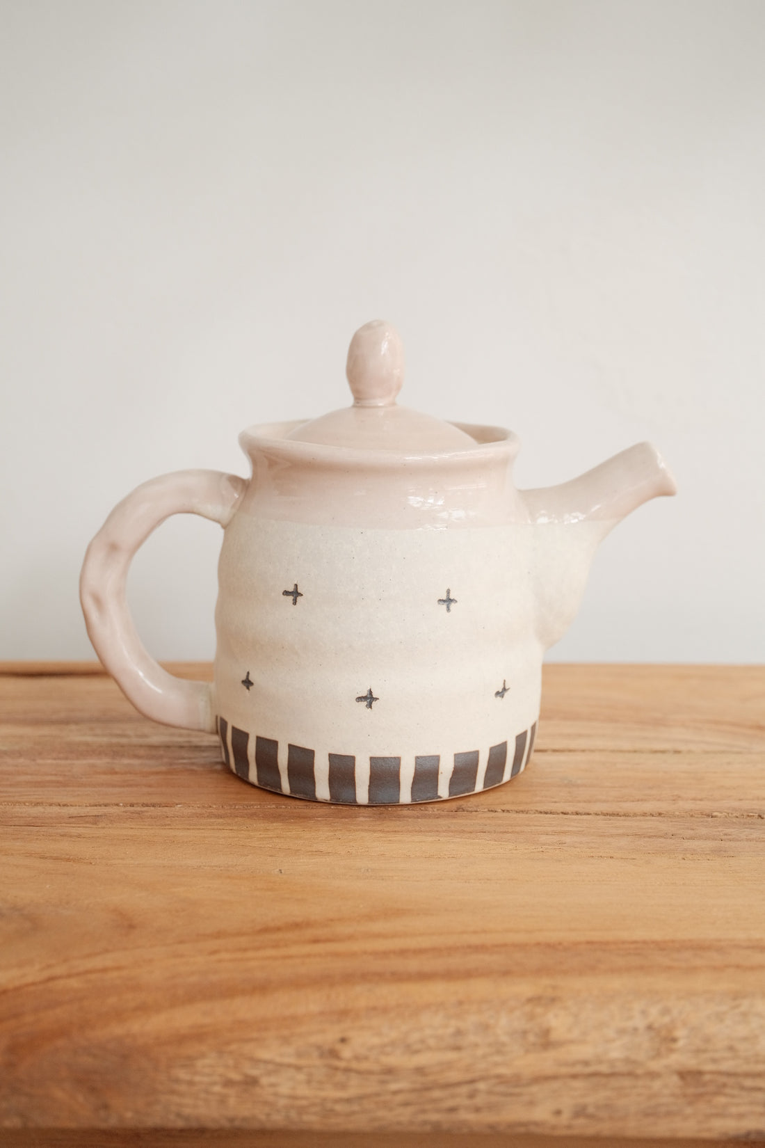Mino Ware Coarse Pottery Teapot and Tea cup - Pink