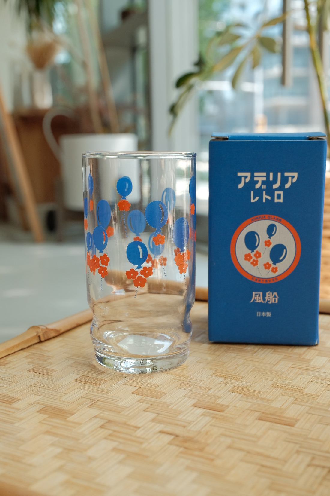 Aderia Glass Retro Tumbler - Blue Balloon