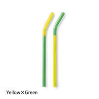 Amabro Ware Two Tone Glass Straw Set of 2