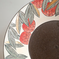 Cool Banana Black Pottery with Gold Detailing Round Deep Plate