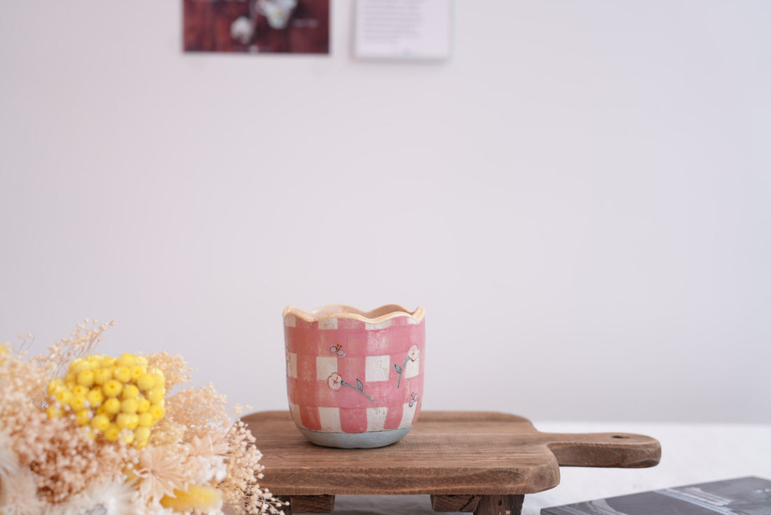 Cozy Nook - Checkered Pattern Mug with Round Bottom- CN20 #3