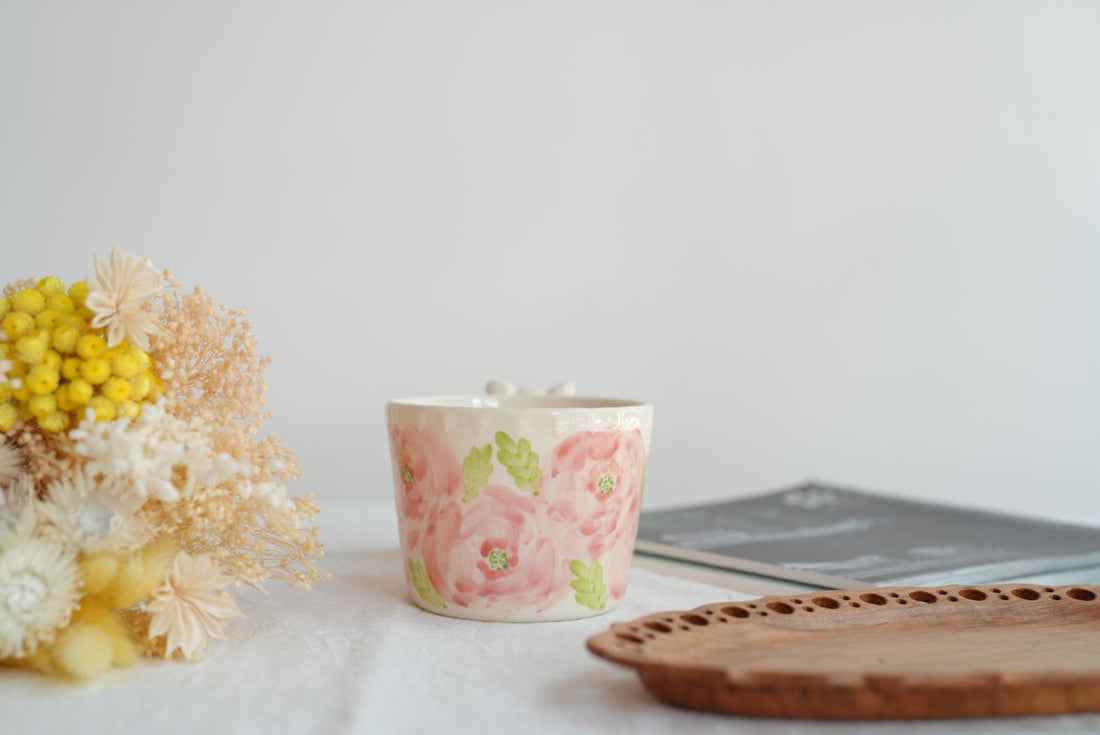 Sugar Poppo Straight Mug - Rose (Cat Handle) SP30