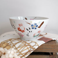 夕立窯 Fully Handmade Ramen Bowl - Large Sakura & Rabbit