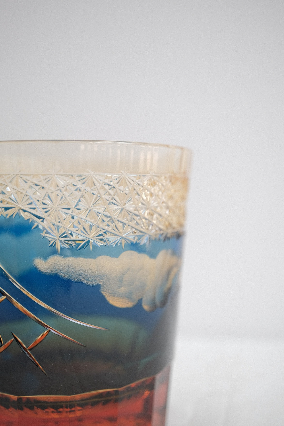Harisho Yamada Glass - 山下白雨 Whiskey Crystal Glass- Blue
