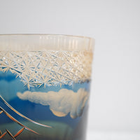 Harisho Yamada Glass - 山下白雨 Whiskey Crystal Glass- Blue