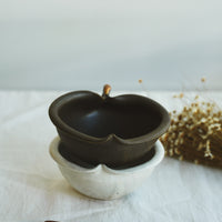 Hirokazu Furutani 古谷浩一 - Dark Brown Apple Shaped 14cm Bowl HF06