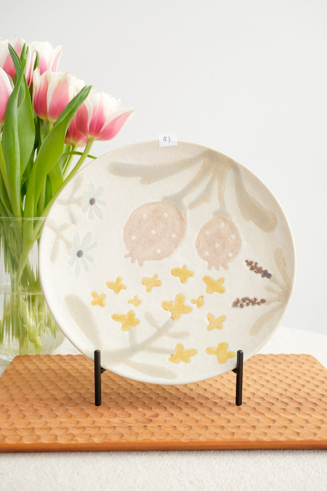 Makiko Okizawa 冲澤真纪子- 21cm Flower Plate MA08