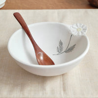 Mashiko Pottery Yoshizawa White Flower Bowl