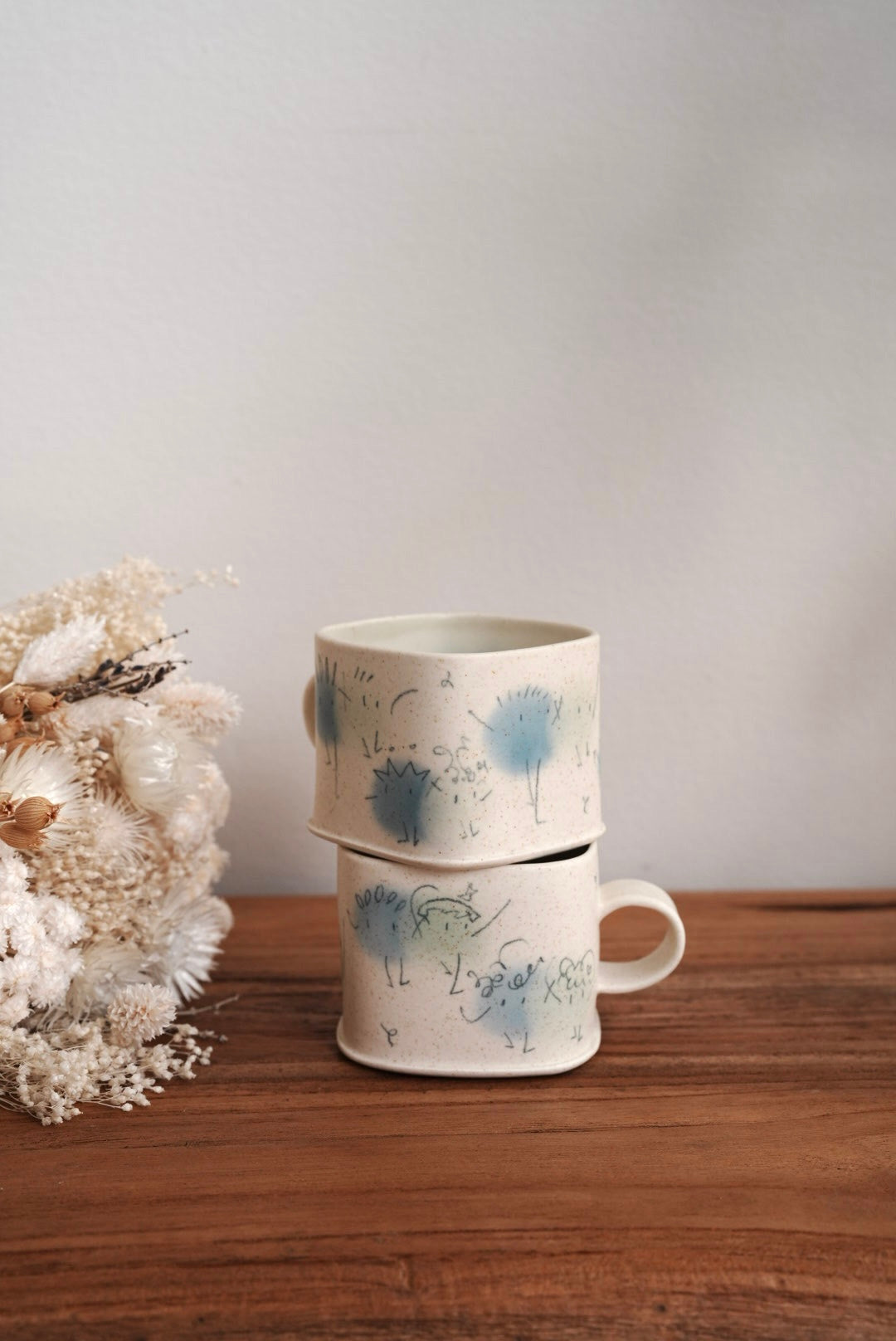 Zing Studio Hand-made Small Square Mug - Blue