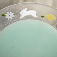 Fuji Glass Studio Green Rabbit Lemon Flower Plate 18cm