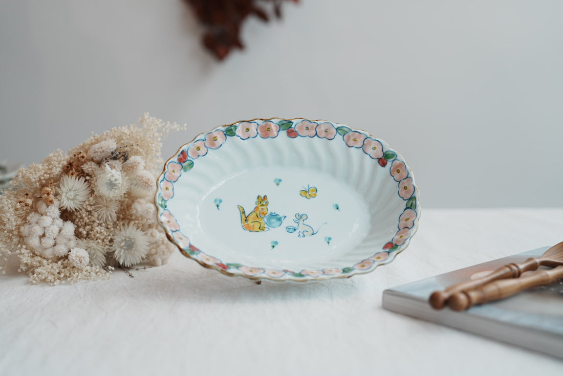 TATA Pottery Studio 田中大輝 & 田边桂- Porcelain Oval Bowl - Medium TP09 #4