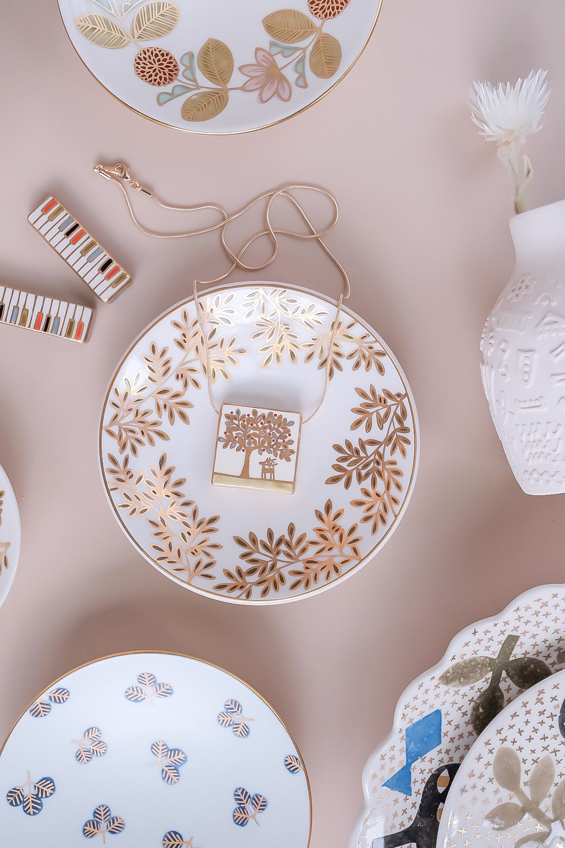 Natsumi Iino 飯野夏實 Gold Decor Small Plate - Bird NI005b