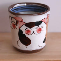 Hasami ware Friendly Cats Mug