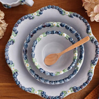 Aiko Miura 三浦愛子 Blue Berry Flower Edge Deep Plate AM01