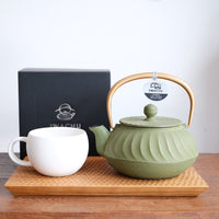 IWACHU Iron Kyusu Teapot Wave Pattern -Tsurugane