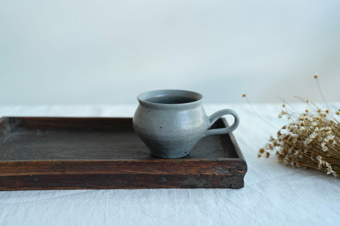 Hirokazu Furutani 古谷浩一 -  Grey Glaze Round Mug HF28
